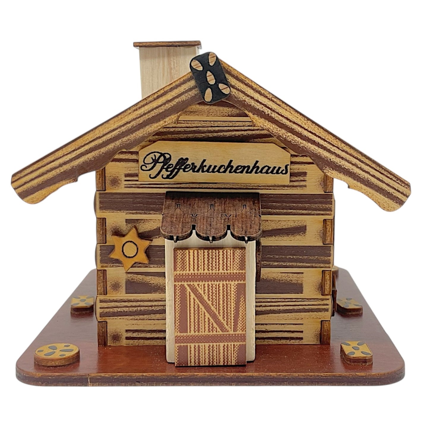 Pinnacle Peak Trading Gingerbread House German Wood Christmas Incense Smoker 4.9 x 3.75 inch
