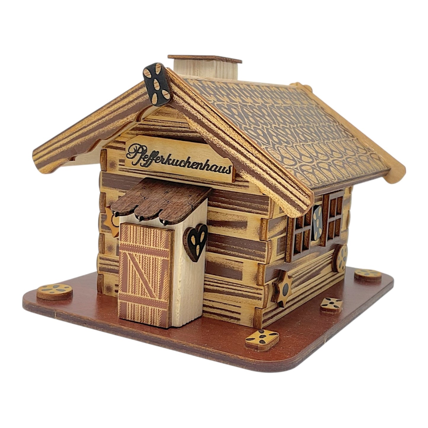 Pinnacle Peak Trading Gingerbread House German Wood Christmas Incense Smoker 4.9 x 3.75 inch
