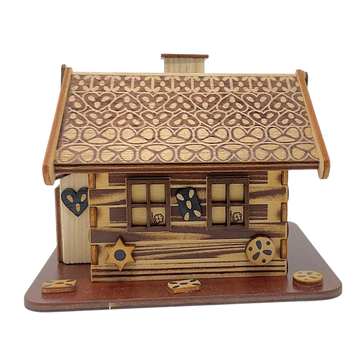 Pinnacle Peak Trading Gingerbread House German Wood Christmas Incense Smoker 4.9 x 3.75 inch