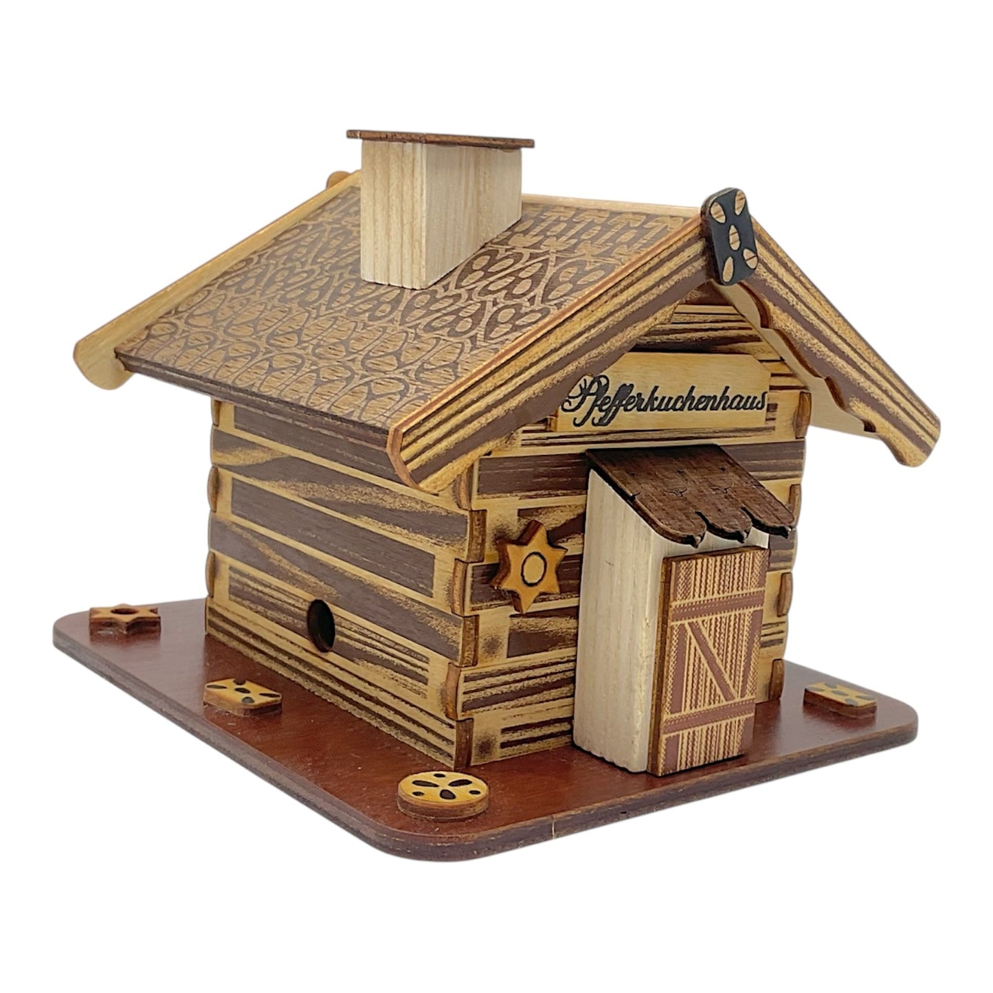 Pinnacle Peak Trading Gingerbread House German Wood Christmas Incense Smoker 4.9 x 3.75 inch