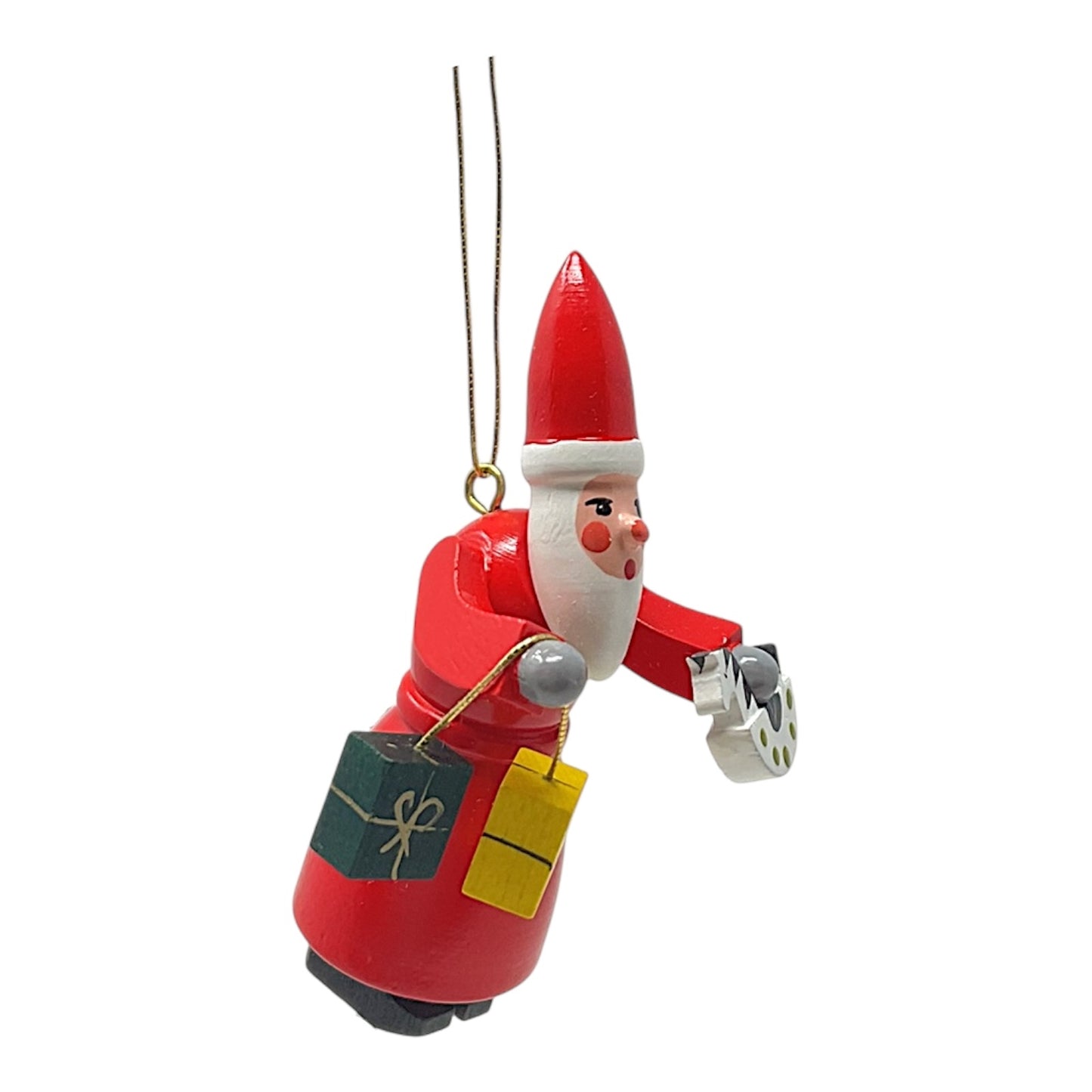 Pinnacle Peak Trading Santa Claus with Horse Toy and Presents German Wood Christmas Ornament 2.6 inch