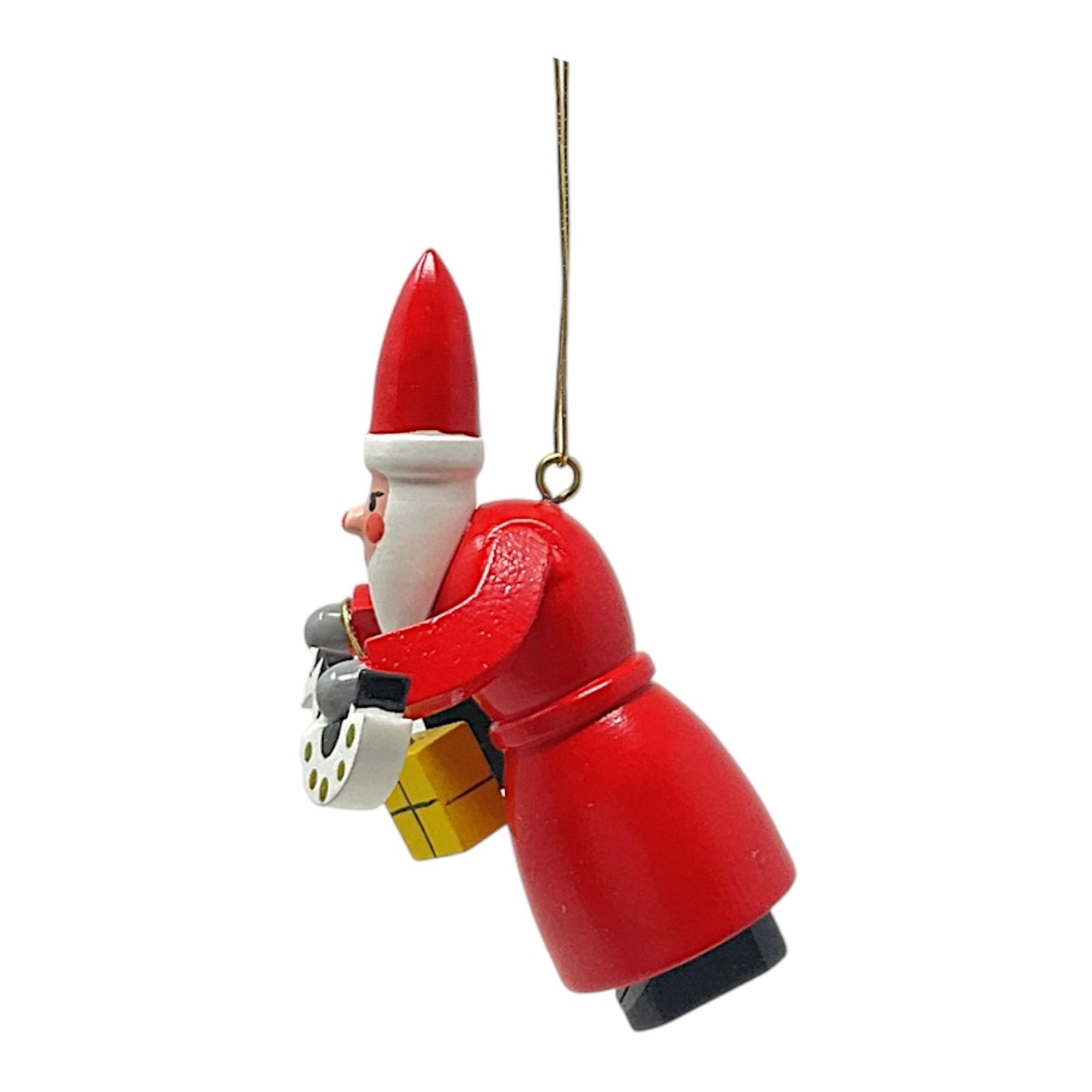 Pinnacle Peak Trading Santa Claus with Horse Toy and Presents German Wood Christmas Ornament 2.6 inch
