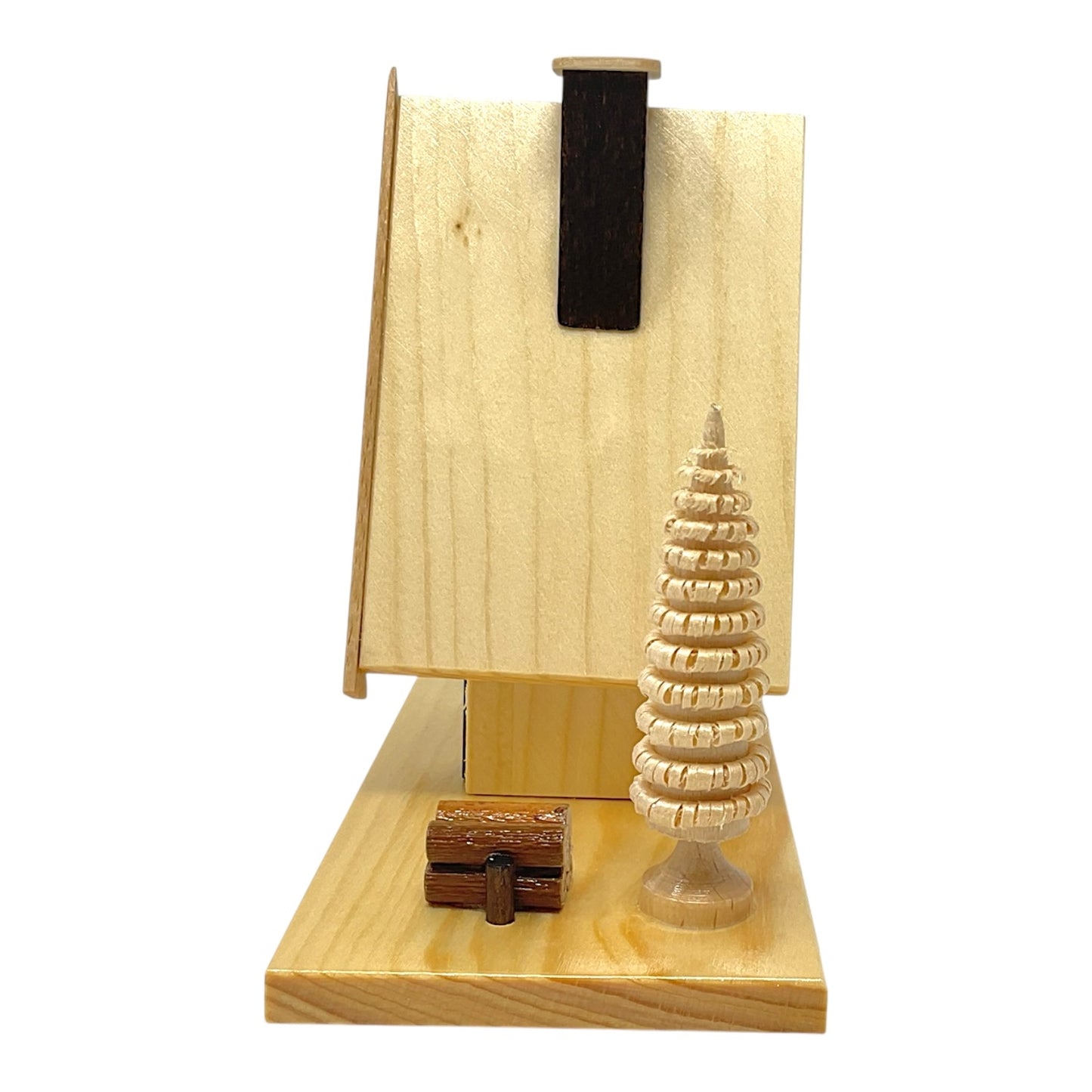 Pinnacle Peak Trading Hunter's Cabin German Wood Christmas Incense Smoker 5.75 x 5.1 inch