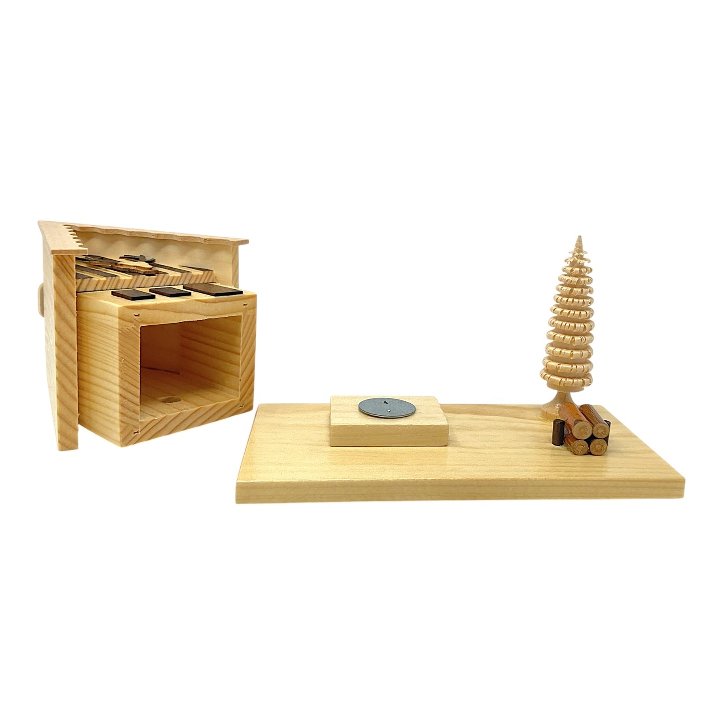 Pinnacle Peak Trading Hunter's Cabin German Wood Christmas Incense Smoker 5.75 x 5.1 inch