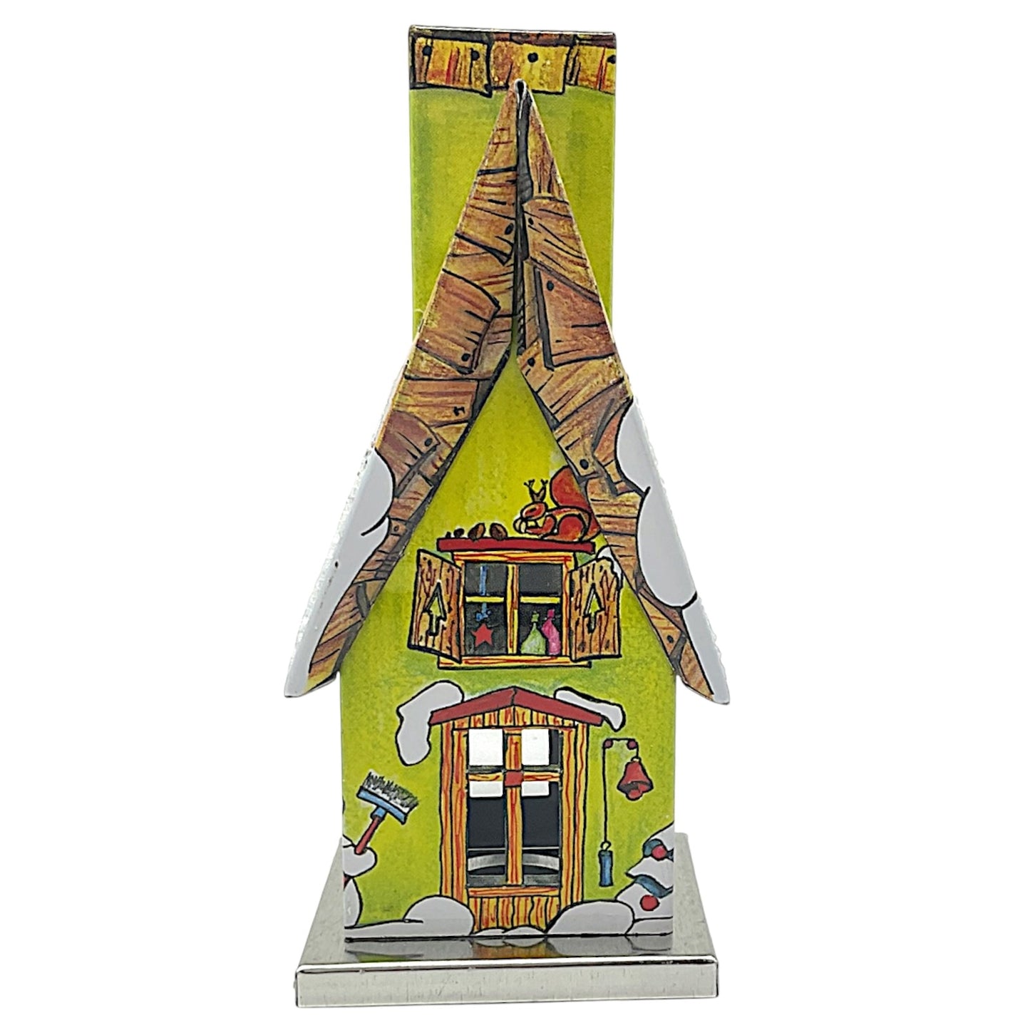 Knox Green Metal Smoker House with Forest Animals Incense Smoker 4.3 Inch