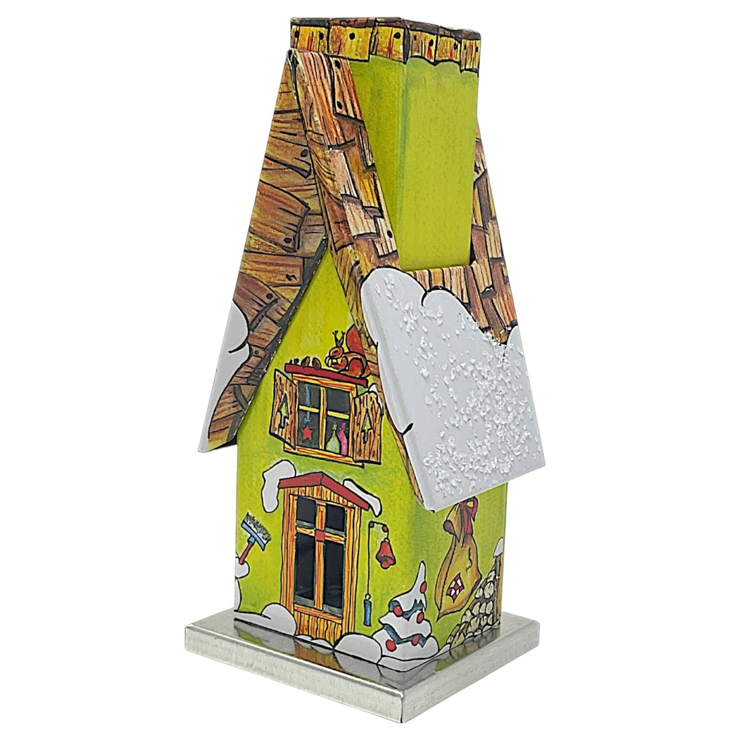 Knox Green Metal Smoker House with Forest Animals Incense Smoker 4.3 Inch