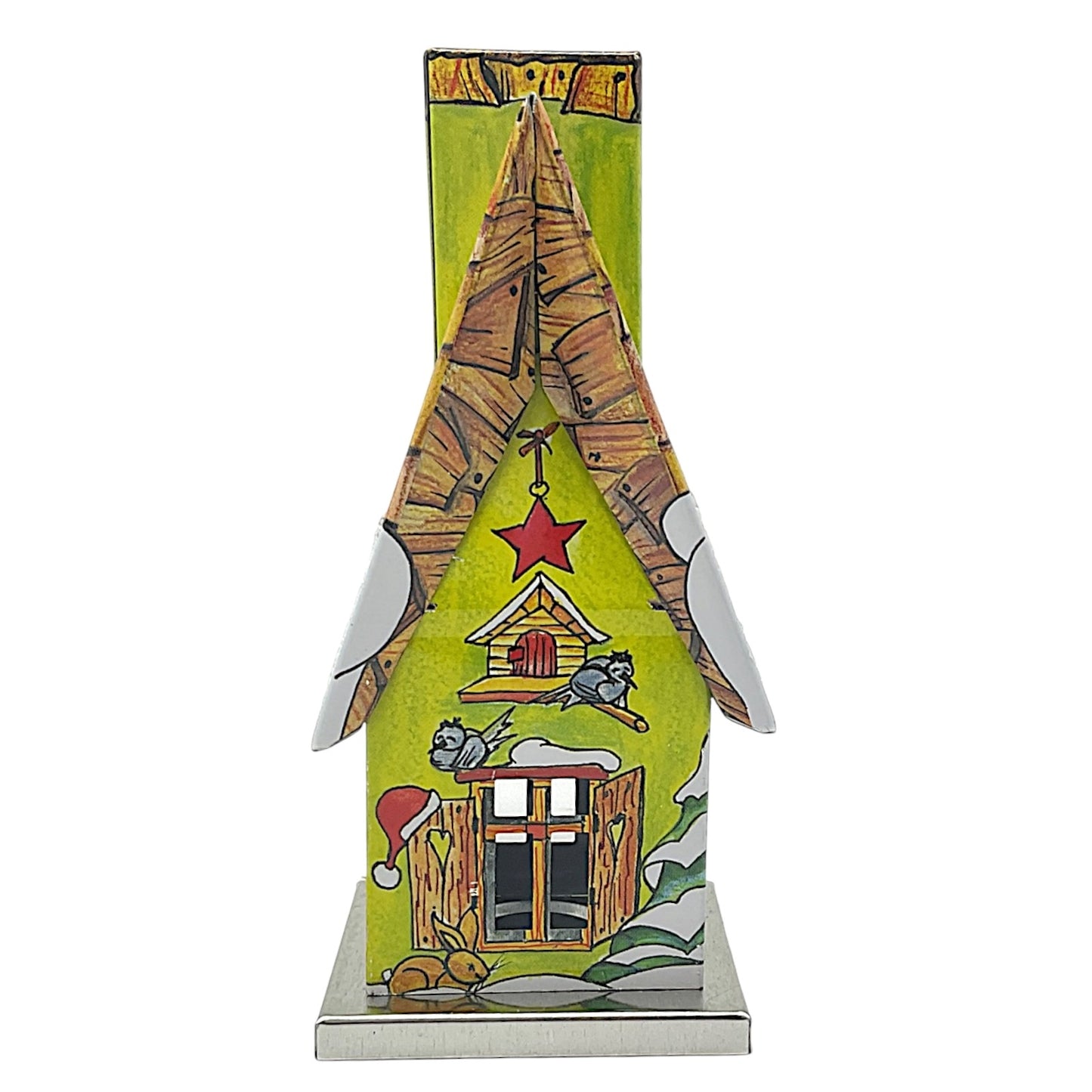 Knox Green Metal Smoker House with Forest Animals Incense Smoker 4.3 Inch