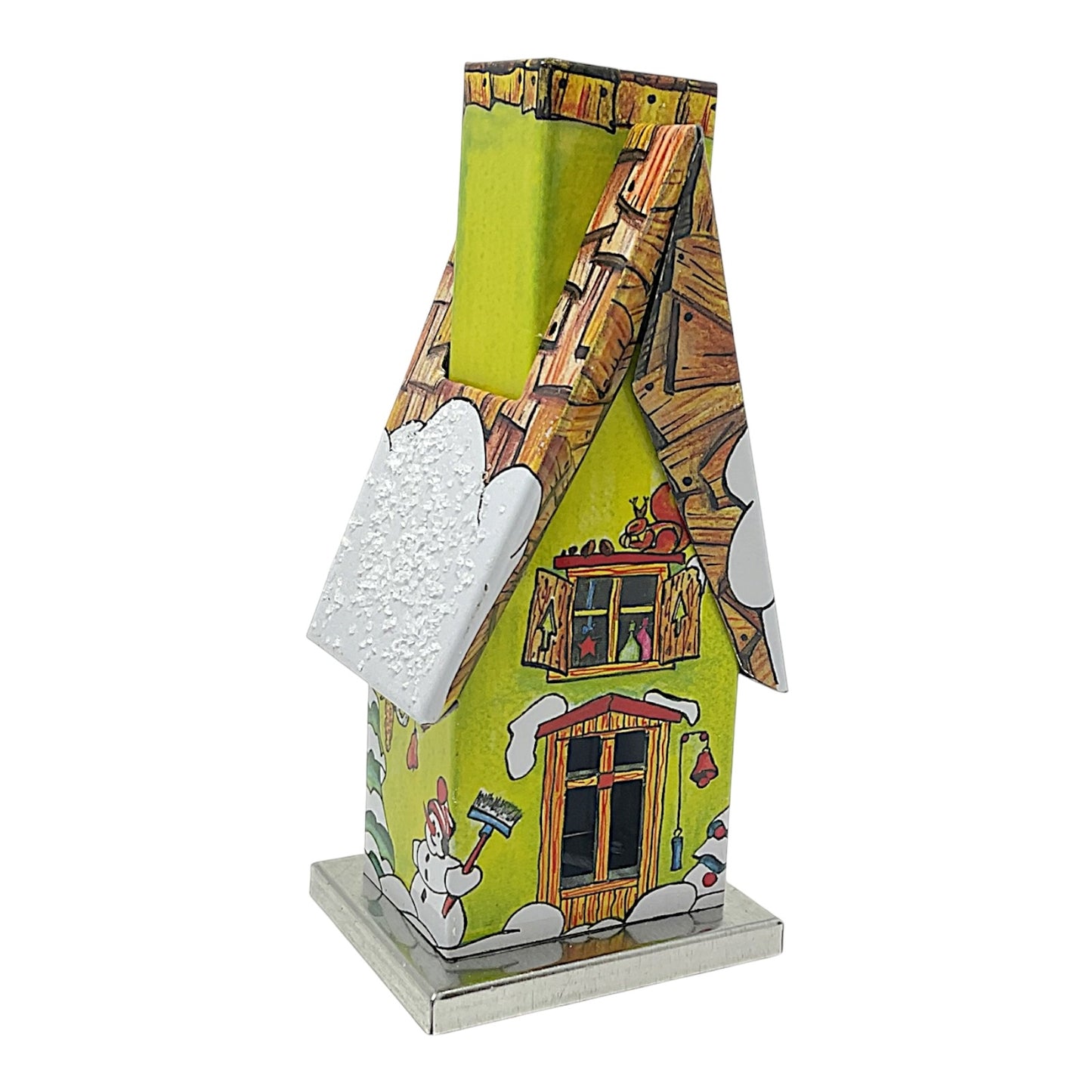 Knox Green Metal Smoker House with Forest Animals Incense Smoker 4.3 Inch