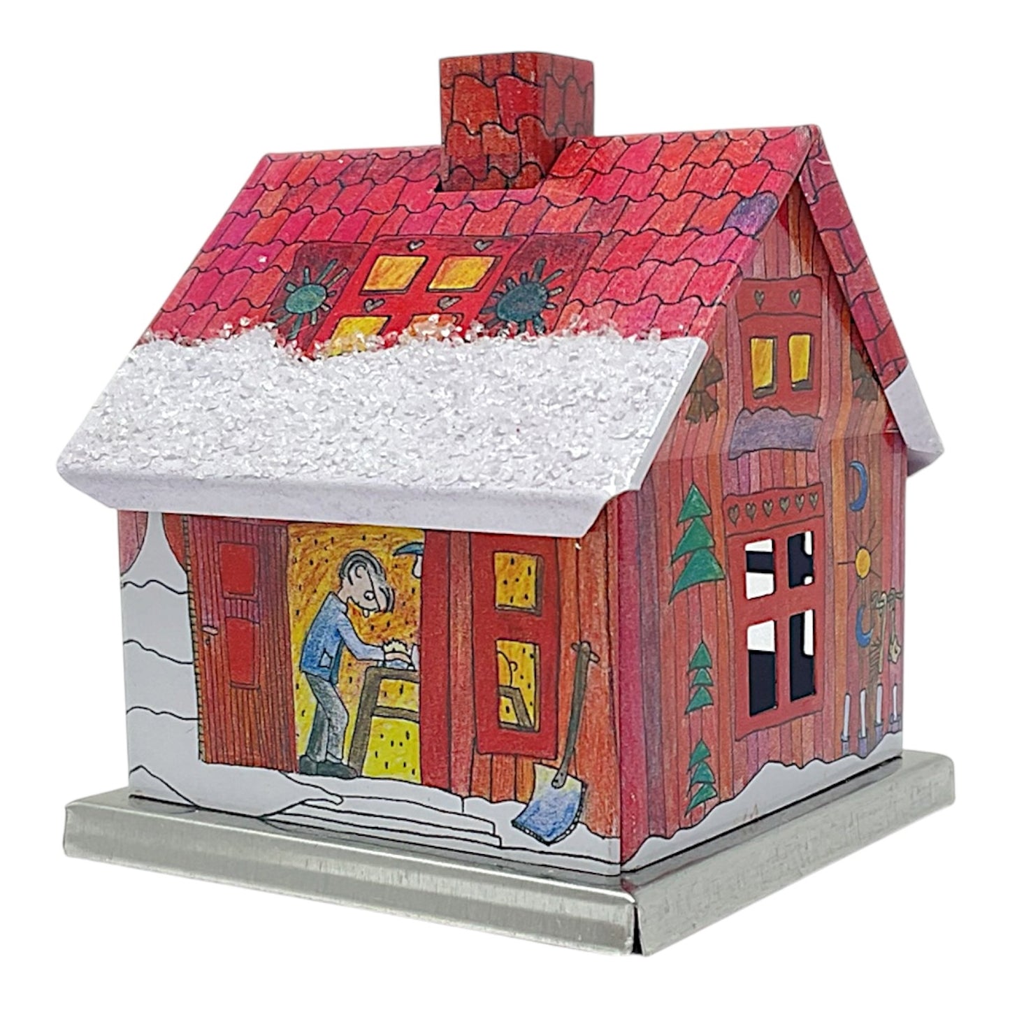 Knox Red Metal Christmas Smoker House with Carpenter Incense Smoker 2.6 Inch