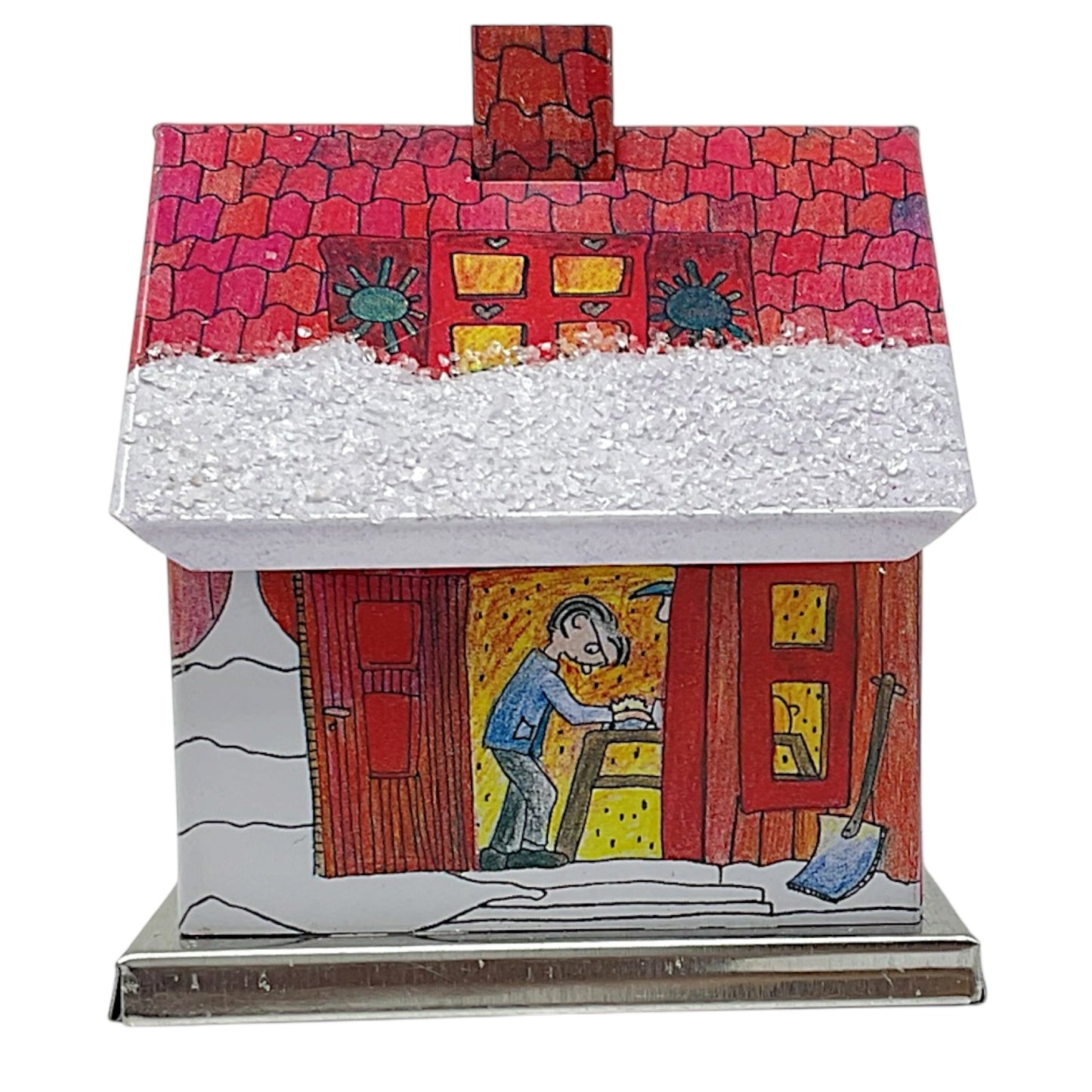 Knox Red Metal Christmas Smoker House with Carpenter Incense Smoker 2.6 Inch