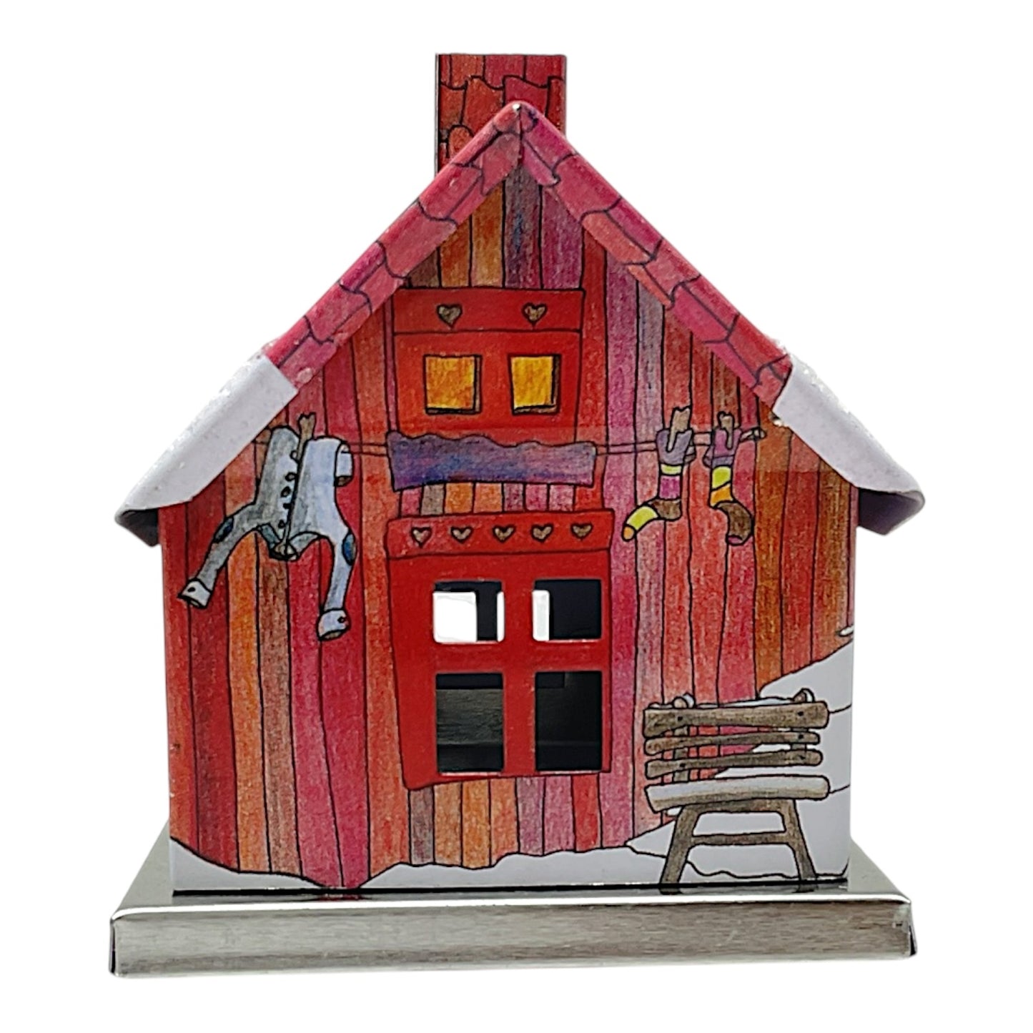 Knox Red Metal Christmas Smoker House with Carpenter Incense Smoker 2.6 Inch