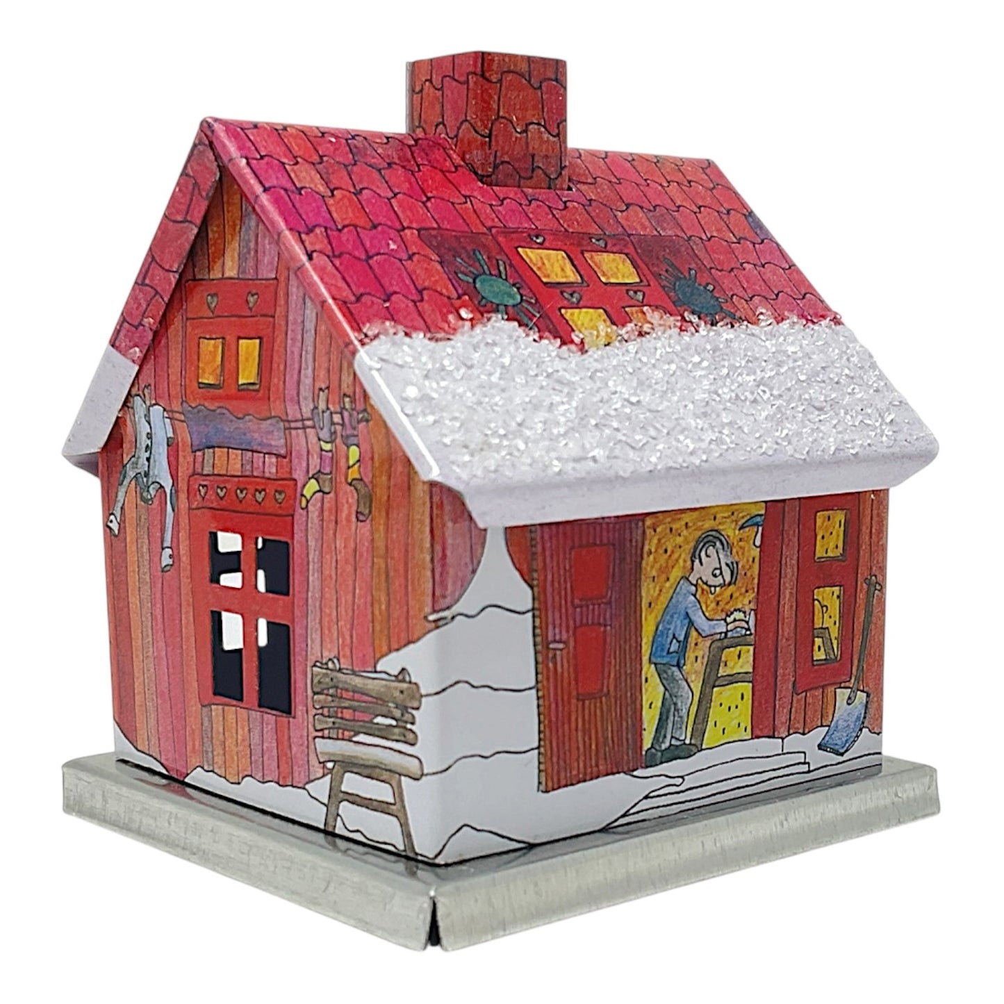 Knox Red Metal Christmas Smoker House with Carpenter Incense Smoker 2.6 Inch