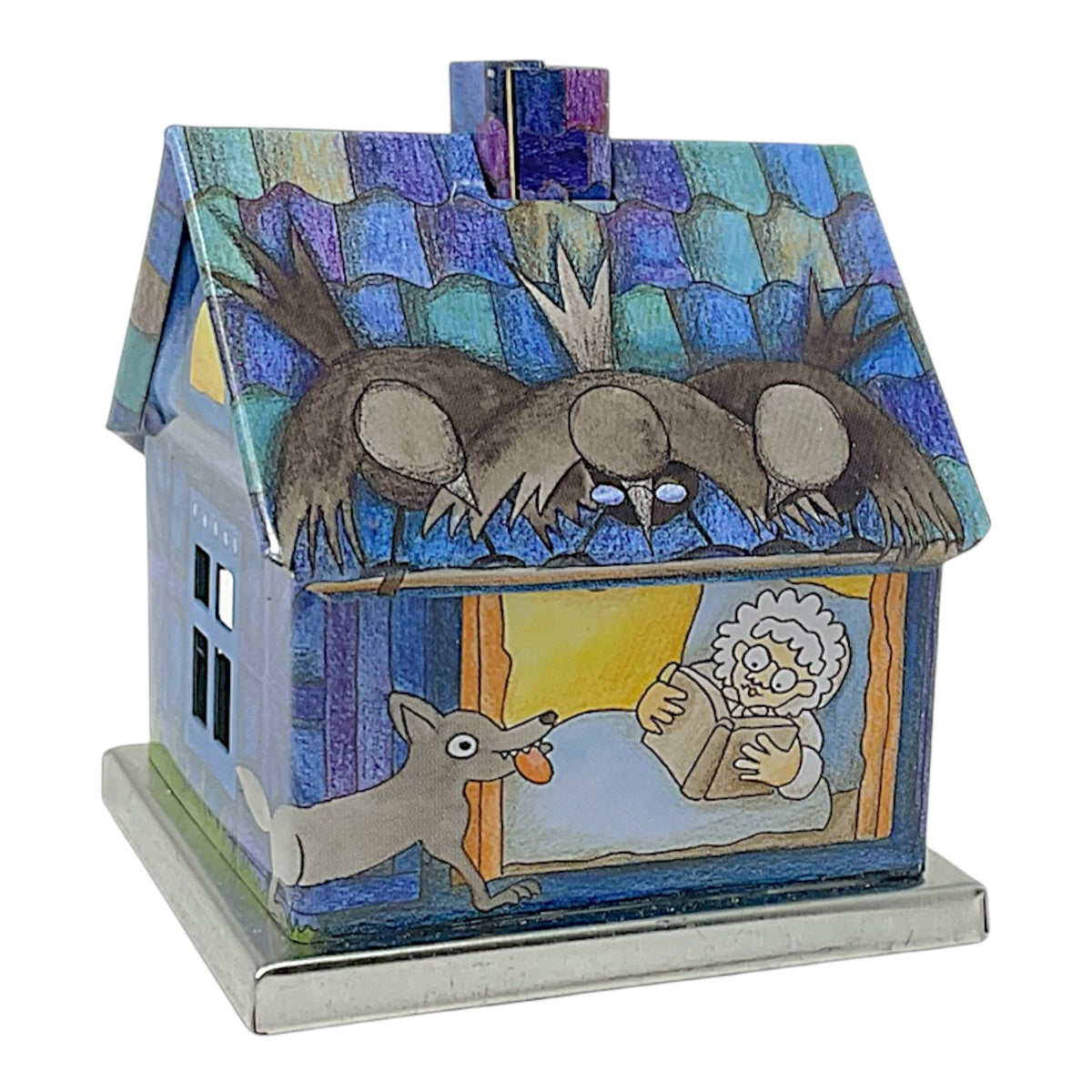 Knox Blue Metal Little Red Riding Hood Smoker House Incense Smoker 2.75 Inch