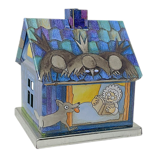 Knox Blue Metal Little Red Riding Hood Smoker House Incense Smoker 2.75 Inch
