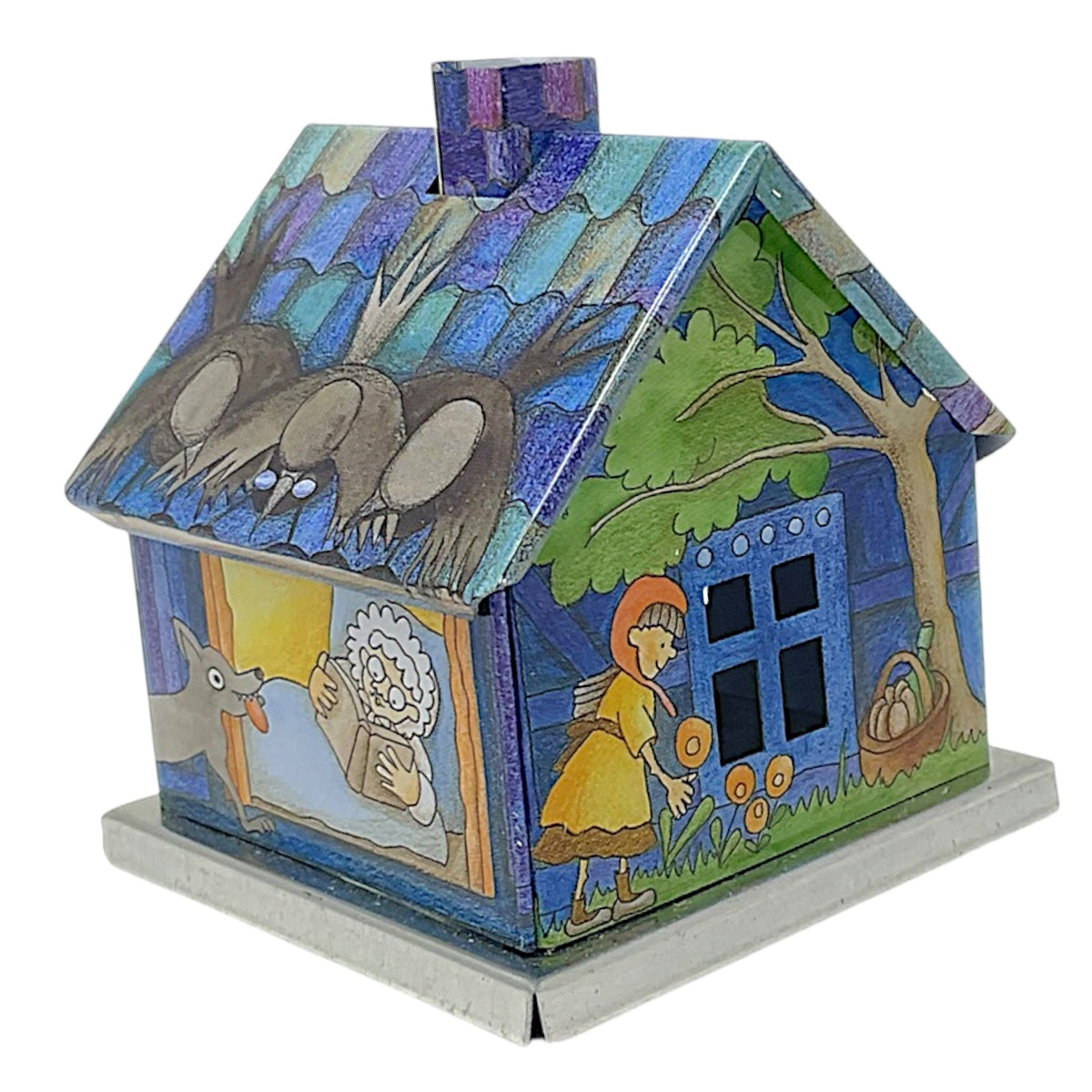Knox Blue Metal Little Red Riding Hood Smoker House Incense Smoker 2.75 Inch