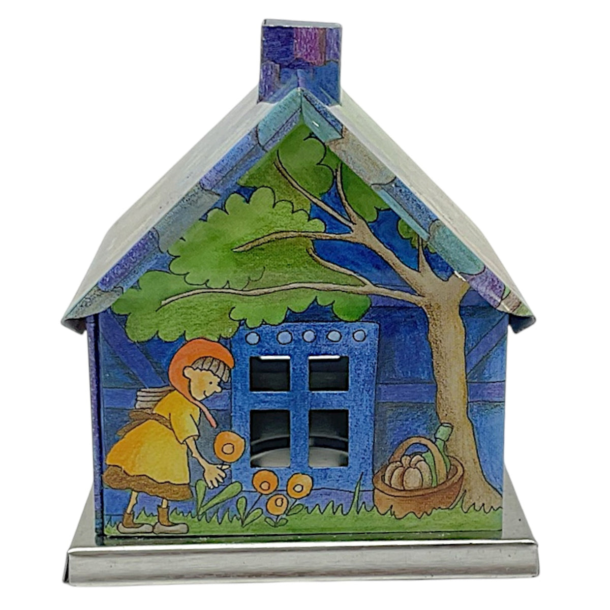 Knox Blue Metal Little Red Riding Hood Smoker House Incense Smoker 2.75 Inch