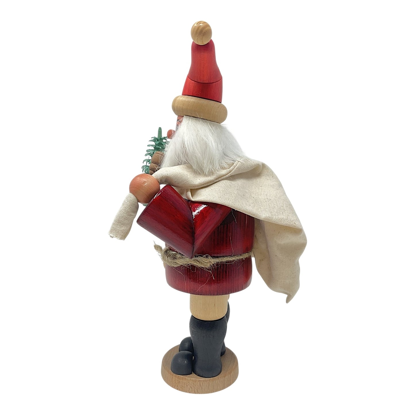 Pinnacle Peak Trading Santa Claus with Bag and Tree German Wood Christmas Incense Smoker 10.2 Inch