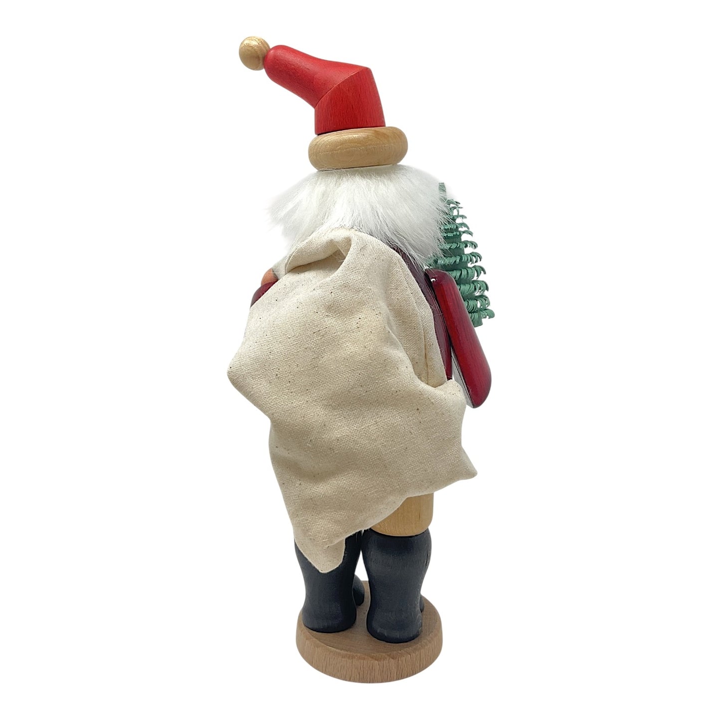 Pinnacle Peak Trading Santa Claus with Bag and Tree German Wood Christmas Incense Smoker 10.2 Inch